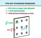 Pegboard Basket Size L, Black - Hooks to Any Peg Board - Square Style Wire Shelf Baskets - Organize Tools, Workbench, Accessories, Garage Storage - Wall Organizer Attachments