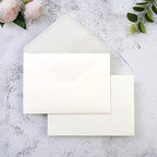 PONATIA 50 PCS/Pack A7 Envelopes, 5.25 x 7.5'' Shiny Ivory Envelopes, Perfect 5x7 Envelopes for Wedding Invitation Cards, Christmas Gift Cards Envelopes, Acrylic Invitations, Photos
