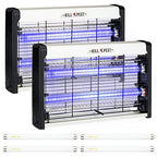 Electric Bug Zapper Indoor Insect Killer with Replacements Bulbs 20W Blue Light Powerful 2800V Attract Fly and Mosquito Traps with Circuit No Load Protection Outdoor Plug in Pest Control (2 Pcs)