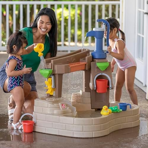 Step 2 Pump & Splash Discovery Pond Water Table, Kids Water Sensory Activity Pool, Summer Outdoor Toys, 10 Piece Toy Accessories, For Toddlers 2+ Years Old