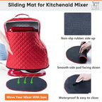 BAGSPRITE Stand Mixer Cover with Appliance Sliders Compatible with KitchenAid Mixer 4.5/5 Quart with Pockets for Kitchen Aid Accessories and Attachments