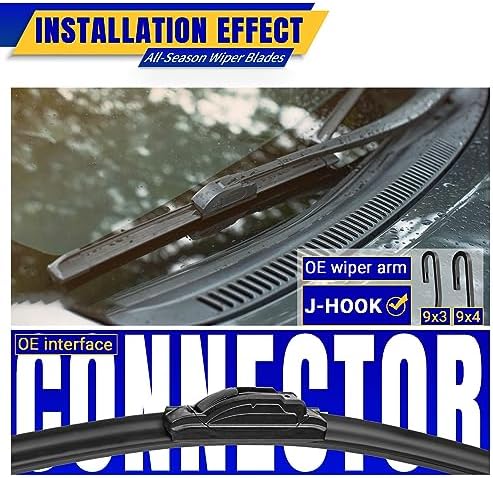 3 wipers Replacement for 2014-2021 Jeep Cherokee, Windshield Wiper Blades Original Equipment Replacement - 26"/18"/14" (Set of 3) U/J HOOK