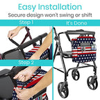 Vive Wheelchair Bag for Accessories (12" x 5 x 12") - Large Adjustable, Folding, Waterproof Backpack - Fits Walkers, Rollators, and Chairs - Pouch for Elderly & Seniors - Caddy Pouch Tray Attachment