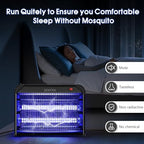 Mosquito Zapper, Electric Bug Zapper Indoor, Powerful Fly Insect Killer Repellent Lamp Outdoor Patio, Home Pest Control Bug Catcher Eliminator for Gnat Fruit Fly Moth w/Replacement Bulb (Black)