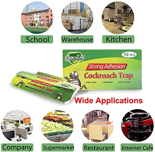 Cockroach Trap Roach Killer Indoor Home Non-Toxic Sticky Trap Bug Glue Trap for Roach, Ants, Spiders, Bugs, Beetles, Crickets