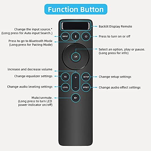 Backlit Display Bluetooth Remote Replacement for Vizio 5.1 2.1 Home Theater Soundbar Sound Bar Speaker System Replacement Control V21d-J8 V21x-J8 V21-H8 V51x-J6 V51-H6 M21d-H8R M51ax-J6
