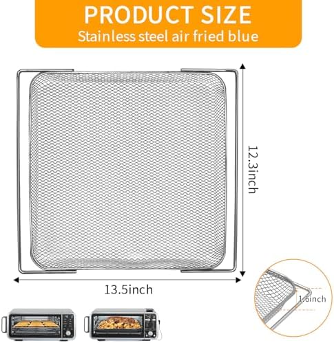 Air Fryer Accessories for Ninja Foodi 13 in 1 SP351 SP301 SP201 Air Fry Countertop Toaster Oven, 13.5''×12.3'' Air Fryer Replacement Parts Basket Wire Rack Roasting Steamer Grill Racks Tray