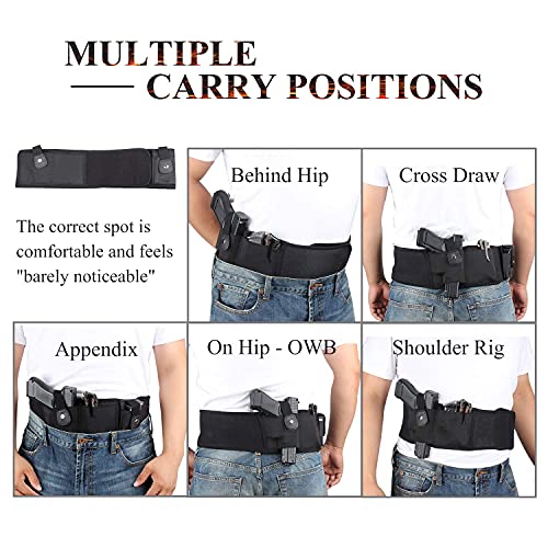 LAMPOO Belly Band Concealed Carry Gun Holster Belt Right Hand Waist Waistband Hip Men Women Unversal