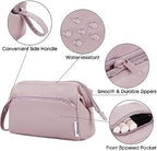 Narwey Large Makeup Bag Women Wide-open Make up Bag Travel Cosmetic Bag Organizer Toiletry Bag for Cosmetics Toiletries Accessories (Dusty Rose)