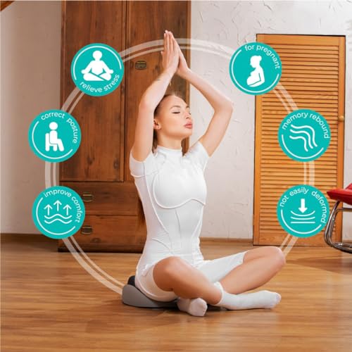 ArtialSynergy Ergonomic Seat Cushion, Lumbar Support for Office, Desk, Car Seats & Wheelchair - Enhances Posture, Tailbone Pressure Relief - Sciatica Pain Device, Back Stretcher & Dining Chair Cushion