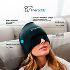 TheraICE Migraine Headache Relief Cap, Hot & Cold Therapy Hat, Migraine Relief Cap, Cool Gel Head Wrap, Headache Cap Ice Pack Mask, Cold Compress Migraine Relief Products Device for Tension & Stress