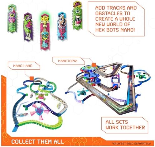 Nano 5 Pack, 4 Nano Bots with Bonus Flash Nano, Sensory Toys for Kids & Cats with Vibration Technology, Insect Toys & Mini Robot Toy for Kids Ages 3 & Up