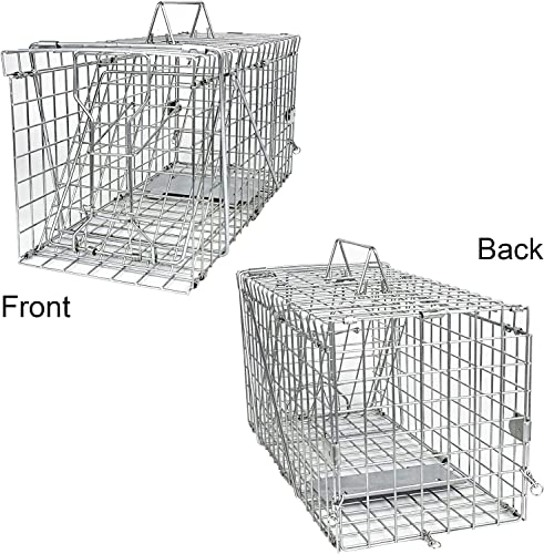 2-Pack H&B Rat Trap,Mouse Traps,Humane Live Animal Trap Cage,14.2x7.9x7.9inch,Work for Indoor and Outdoor,Catch and Release Stray Cats,Squirrels and Rodents,Medium(Silver)