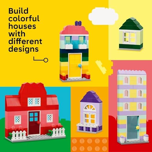 LEGO Classic Creative Houses Brick Building Set for Kids, Toy House Gift with Accessories and Doll Houses, Creative Toy for Young Builders, Boys and Girls Ages 4 and Up, 11035