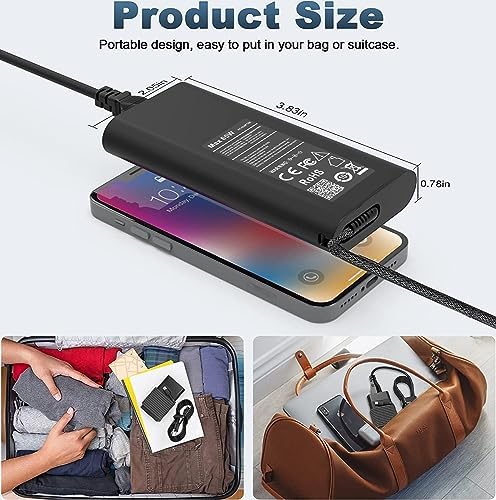 New Slim 65W HP Laptop Charger USB C - Replacement for HP Envy, Spectre, Elitebook, Chromebook - Type C Power Cord Adapter