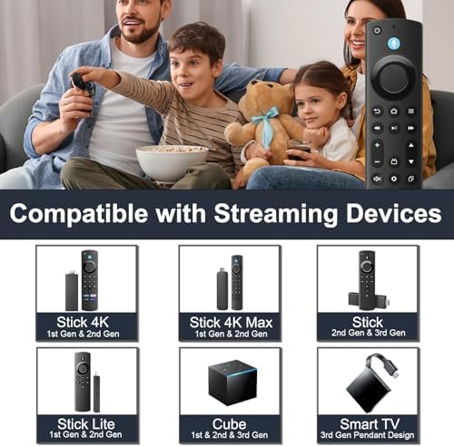 Replacement Voice TV Remote for Amazon Fire Smart Stick 4K Max, 4K, Cube, for Insignia, Toshiba, Pioneer Smart TV, for Firestick (Lite, 2nd Gen, 3rd Gen)