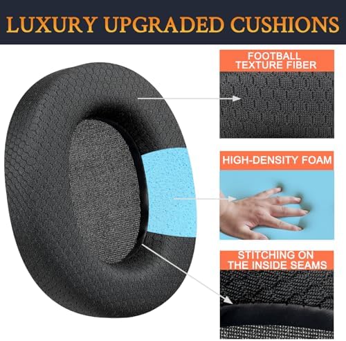 SOULWIT Earpads Replacement for SteelSeries Arctis 1/3/5/Arctis 7/7+/7P/7P+/7X/7X+/9/9X/Pro/Prime(Do Not Fit Any Arctis Nova) Headset, Ear Pads Cushions with High-Density Foam (Arctis MF Black)