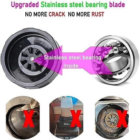 [New Model] Replacement 7 Fins Male Blade&24oz Blender Cup Compatible For Nutri Ninja Blender [4 Inch Male 7 Fins Blade]