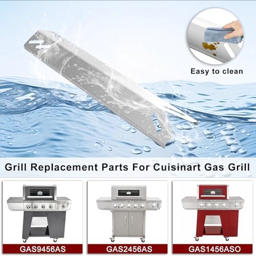 Hiorucet Grill Replacement Parts for Cuisinart 4 Burner Gas Grill GAS9456AS GAS2456AS GAS9456ASO GAS1456ASO, 5 Burner Gas Grill GAS9556AS GAS2556AS GAS2420AS, Stainless Steel Heat Plate Burner Igniter
