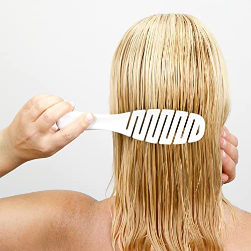 CALISTA Smoothie Hair Brush | Vented Design & Flexible Bristles Work in Wet & Dry Hair | Ergonomic Handle Detangles Without Pulling | Pain-Free Hair Accessories | All Hair Types (White)