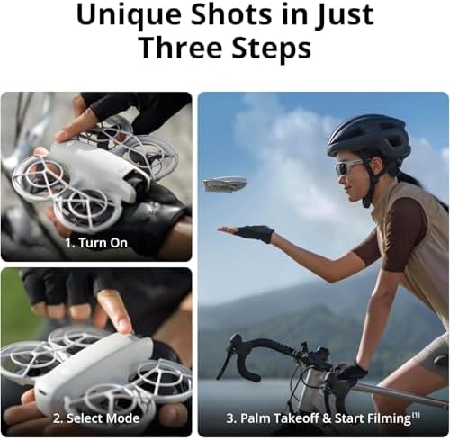 DJI Neo Drone 4K UHD Mini Quadcopter for Adults, 135g Self Flying Drone that Follows You, Palm Takeoff, AI Subject Tracking, QuickShots, (Controller-Free) Bundle with Deco Gear Accessories