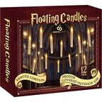 Halloween Decorations - Floating LED Candles with Remote Control -12Pcs Magic Witch Wizard Christmas Decor for Indoor Home Room Classroom Bedroom Birthday Party (with common remote)