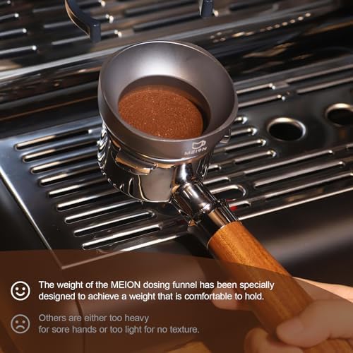 MEION 54mm Dosing Funnel for Breville Portafilters, Magnetic Espresso Dosing Funnel Coffee Funnel, Espresso Tools Espresso Accessories (54mm, Silver)