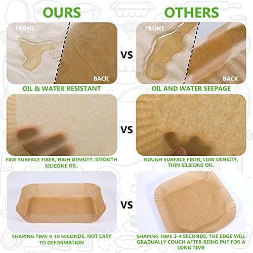 (125PCS) Air Fryer Liners, Disposable for Ninja Dual Air Fryer accessories, Parchment Paper liners rectangle 8.6''*5.5''