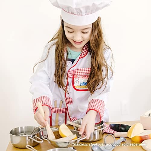 Melissa & Doug Chef Role Play Costume Dress -Up Set With Realistic Accessories Pretend Chef Outfit, Costume For Kids, Toddlers, Ages 3+