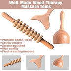 Professional Wood Therapy Massage Tools 3-in-1 Maderoterapia Kit Wooden Massager,For Body Shaping / Contouring / Cellulite Reduction / Muscle Pain Relief Wooden Tools ,Lymphatic Drainage Massager