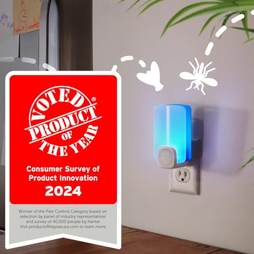 STEM Light Trap, Attracts and Traps Flying Insects, Emits Soft Blue Light, Starter Kit with 1 Light Trap and 1 Refill