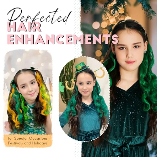 Dreamlover Hair Accessories for Girls, Colored Hair Extensions for Kids, 24 Pieces