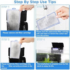 6 Count Assembled Large Filter Cartridges Compatible with Tetra Whisper Bio-Bag Filters 20i 40i IQ20/30/45/60 PF20/30/40/60, Large Replacement Filter Cartridges for Whisper Filters & Aquariums