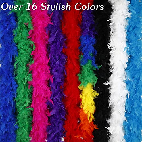 Larryhot 80g Red Feathers Boa - 2Yards Fluffy Boa for Party Bulk,Halloween Costume,Christmas Tree,Concert,and Home Decoration (80g - Red)