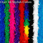 Larryhot 80g Red Feathers Boa - 2Yards Fluffy Boa for Party Bulk,Halloween Costume,Christmas Tree,Concert,and Home Decoration (80g - Red)