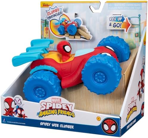 Marvel Spidey and His Amazing Friends Marvel Spidey Web Climber - 7-Inch Rev Up Motor Vehicle That Climbs Obstacles