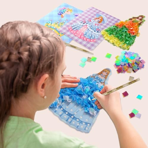 Poke-in Art and Crafts kit for Kids, DIY 8 Magical Princesses & 6 Accessories, Pretty Princess Game Toys for Girl 6-8 8-12, Gifts for Boys & Girls Ages 6 7 8 9 10 11 12 Years Old