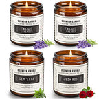4 Pack Candles Gifts for Women, Lavender Candle Sets for Women Gifts, 28 OZ 200 Hour Long Lasting Candles, Sage Candles for Home Scented, Aromatherapy Candles Gift Set for Family and Friends