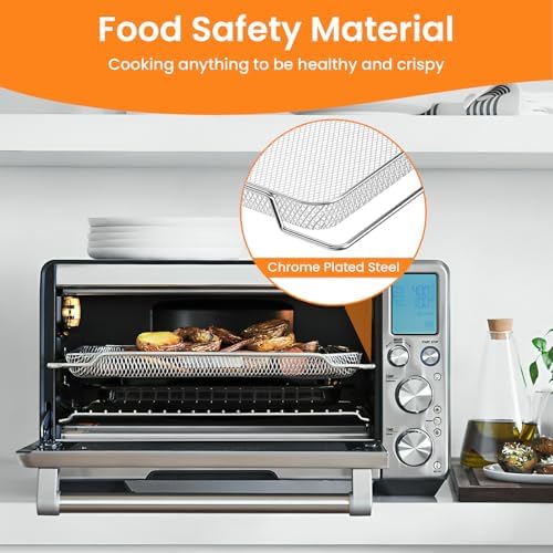 Air Fryer Basket for Breville Smart Oven Air Fryer Pro,Food Grade Steel Mesh Baskets Accessories Tray 16.5D x 11.8W x 0.5H inch, Stainless Steel Mesh Baskets Air Fryer Accessories
