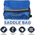 AlveyTech Saddle Bag for Mobility Scooter, Wheelchair, & Electric Power Chair (Small, Blue) - Accessories Holder Armrest Side Pouch Storage Organizer Bags for Adults, Water-Resistant, Easy Install