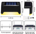 Solar Pool Side Lights Color Changing Solar Deck Lights Outdoor LED Step Light Waterproof Pool Accessories Decor for Stairs Fence Yard Driveway Pathway Yard Backyard Garden (Black-Warm white, 16)