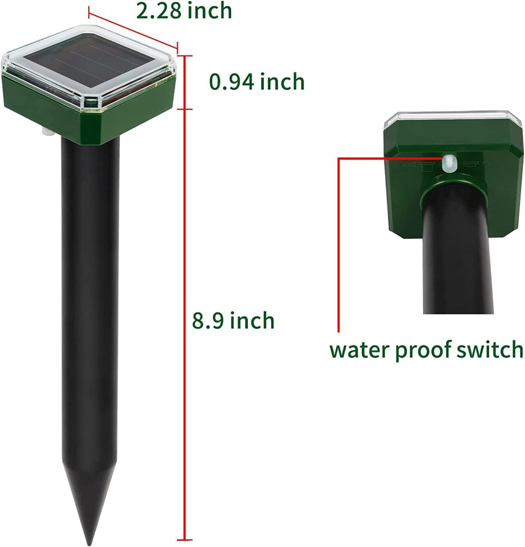 Upgrade Mole Repellent for lawns Gopher Repellent Ultrasonic Solar Powered Snake Repellent Deterrent Mole Repeller Vole Repellent Outdoor Lawns Garden Yard All Pests Sonic Spikes Stakes Chaser (8)