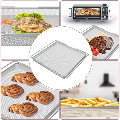 Air Fryer Basket for Ninja Foodi SP300 SP301 SP351 SP201 Series Air Fryer Oven, Stainless Steel Air Fryer Tray Replacement for Ninja Foodi Air Fryer Accessories, Air Fry Basket for Oven