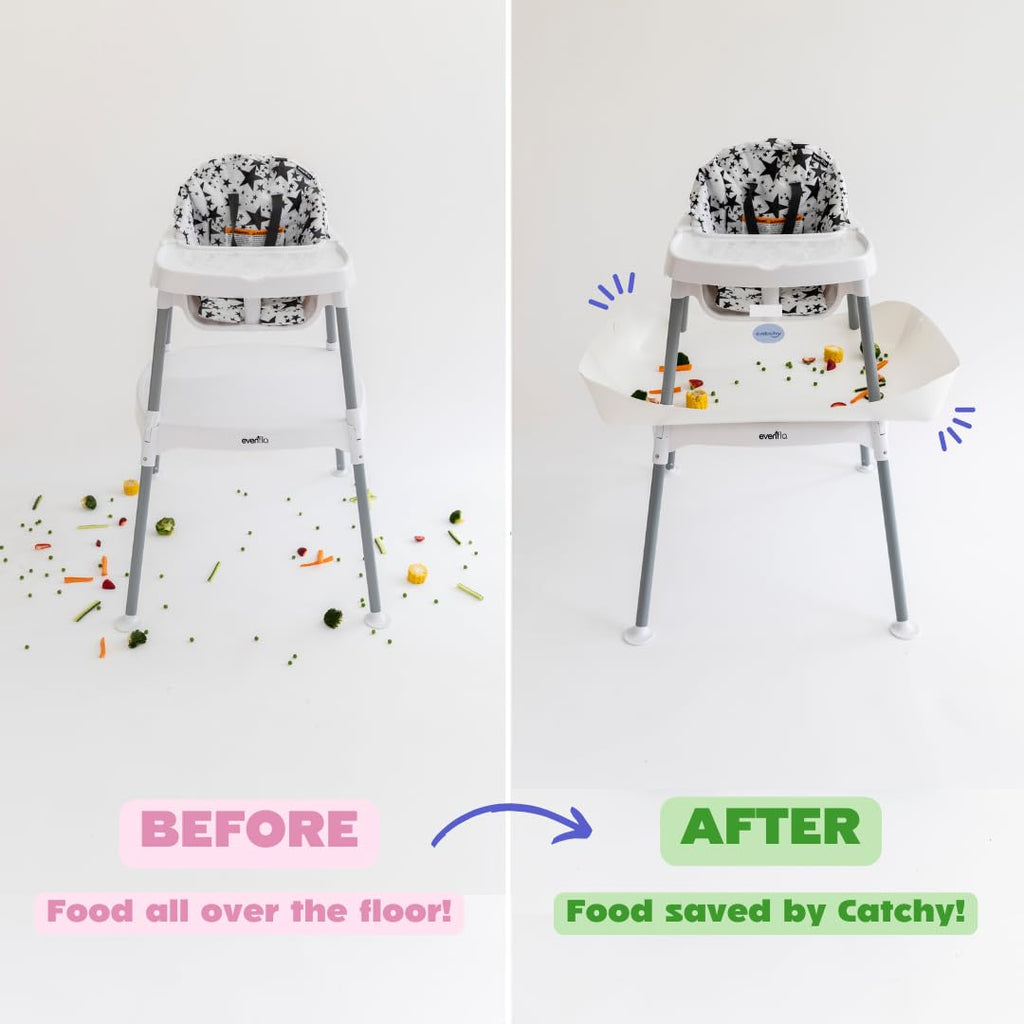 CATCHY - Food Catcher - Compatible with Evenflo 4-in-1 Eat & Grow High Chair + 11 Other High Chairs - Highchair Sold Separately - Baby & Toddler Food & Mess Catcher - Under High Chair Accessory