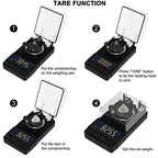 MAXUS Digital Milligram Scale 50g/0.001g, Compact Mg Scale with 20g Calibration Weight and Accessories, Black Powder Scale for Reloading