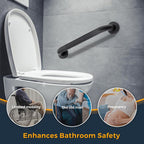 Grab Bars for Shower, 1 Pack 24-Inch Anti Slip Shower Handles for Elderly, Safety Shower Grab Bar, Stainless Steel Handicap Grab Bars for Bathroom (Black 1" Diameter)