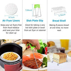 9 Inch Air Fryer Accessories XL 10 PCS with Cupcake Pan, Pizza Pan, Silicone Baking Cup, Recipe Cookbook, 100Pcs Parchment Paper for 5.3Qt - 6.8Qt and Larger Size Phillips Air Fryer Instant Pot
