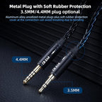 2M Long Recessed 2Pin IEM Cable, in Ear Monitor Replacement Earphone Cable, KBEAR ST12 Plus 8 Core 4N OFC Silver-plated HiFi Headphone Wire for KZ ZS10 PRO/ZSN PRO X/CCA CRA Earbuds (Dark, QDC 3.5MM)