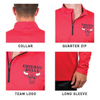 Ultra Game NBA Men's Quarter Zip Long Sleeve Pullover T-Shirt