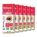 Suzie's Organic Brown Rice Cake Thins|6 Pack|Lightly Salted Low Sodium|USDA Organic, NON-GMO, Fat-Free, Sugar-Free, Gluten-Free|Low-Calorie Snack-21 Calories Per Slice|Bread & Cracker Replacement